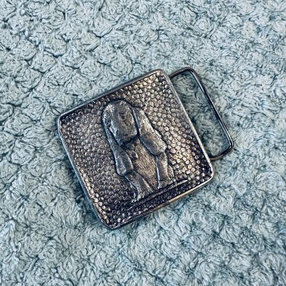 Vtg HUSH PUPPIES Silver Wyoming Studio Art Works James Lind 1975 Belt Buckle - Picture 1 of 3